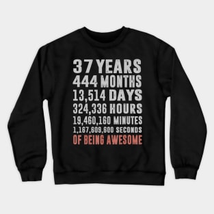 37 Years Old 444 Months 37th Birthday Vintage 1982 Crewneck Sweatshirt